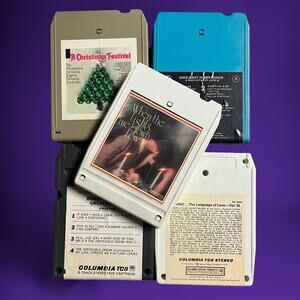 Vintage 5 Piece 1970’s 8-track Cassettes Love Songs Christmas Mixed Genres